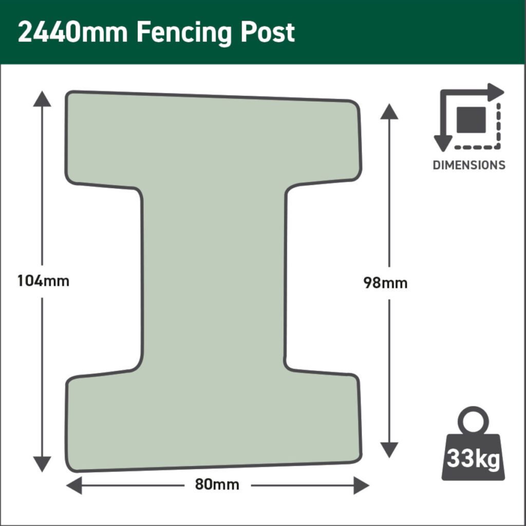 Forest Garden Professional Concrete Post – 2.44m – Pack of 3 5013053204801 2